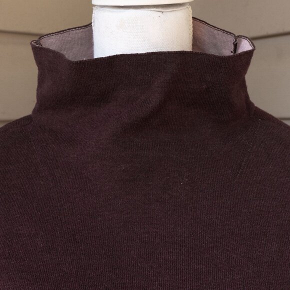 Aspen Mock Neck Sweater Oxblood Double Knit Minimal Scandi Girl Tunic Pullover - Picture 4 of 11